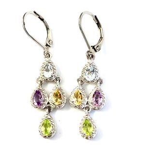 STS Karis Pastel Crystal Chandelier Earrings